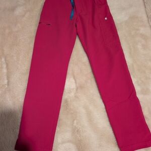 Figs Yola Scrub Pants Raspberry Sorbet Small
